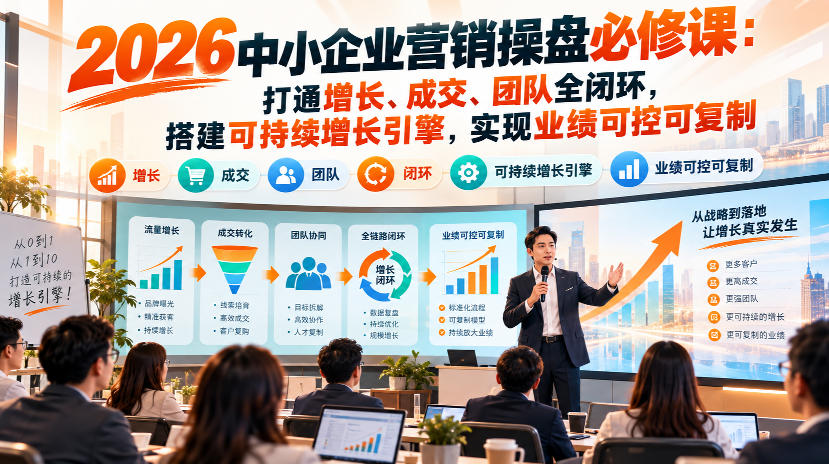2026中小企业营销操盘必修课：打通增长、成交、团队全闭环，搭建可持续增长引擎，实现业绩可控可复制-网创之家