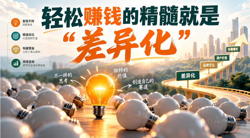 某公众号付费文章：轻松賺钱的精髓就是“差异化”-网创之家