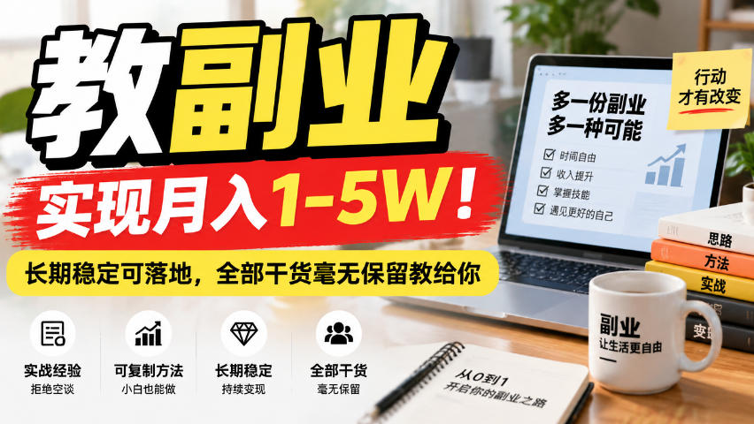 “教副业”实现月入1-5W！长期稳定可落地，全部干货毫无保留教给你【揭秘】-网创之家
