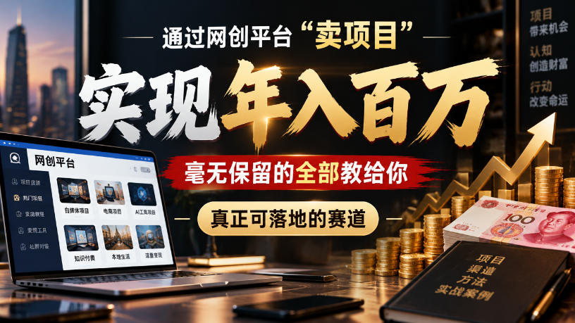 通过网创平台“卖项目”实现年入100w，毫无保留的全部教给你，真正可落地的赛道【揭秘】-网创之家
