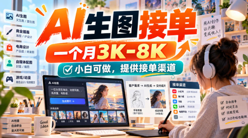 AI生图接单，一个月3K-8K，小白可做，提供接单渠道-网创之家