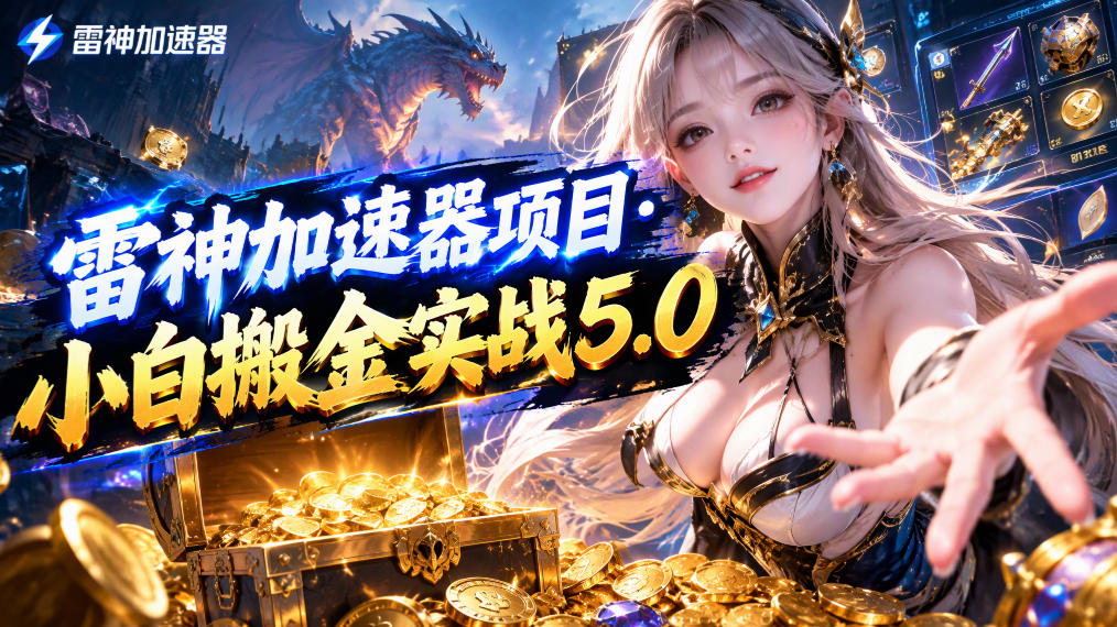 雷神加速器项目·小白搬金实战5.0，抖音W播100-150r，小白入局一天也能几十r-网创之家