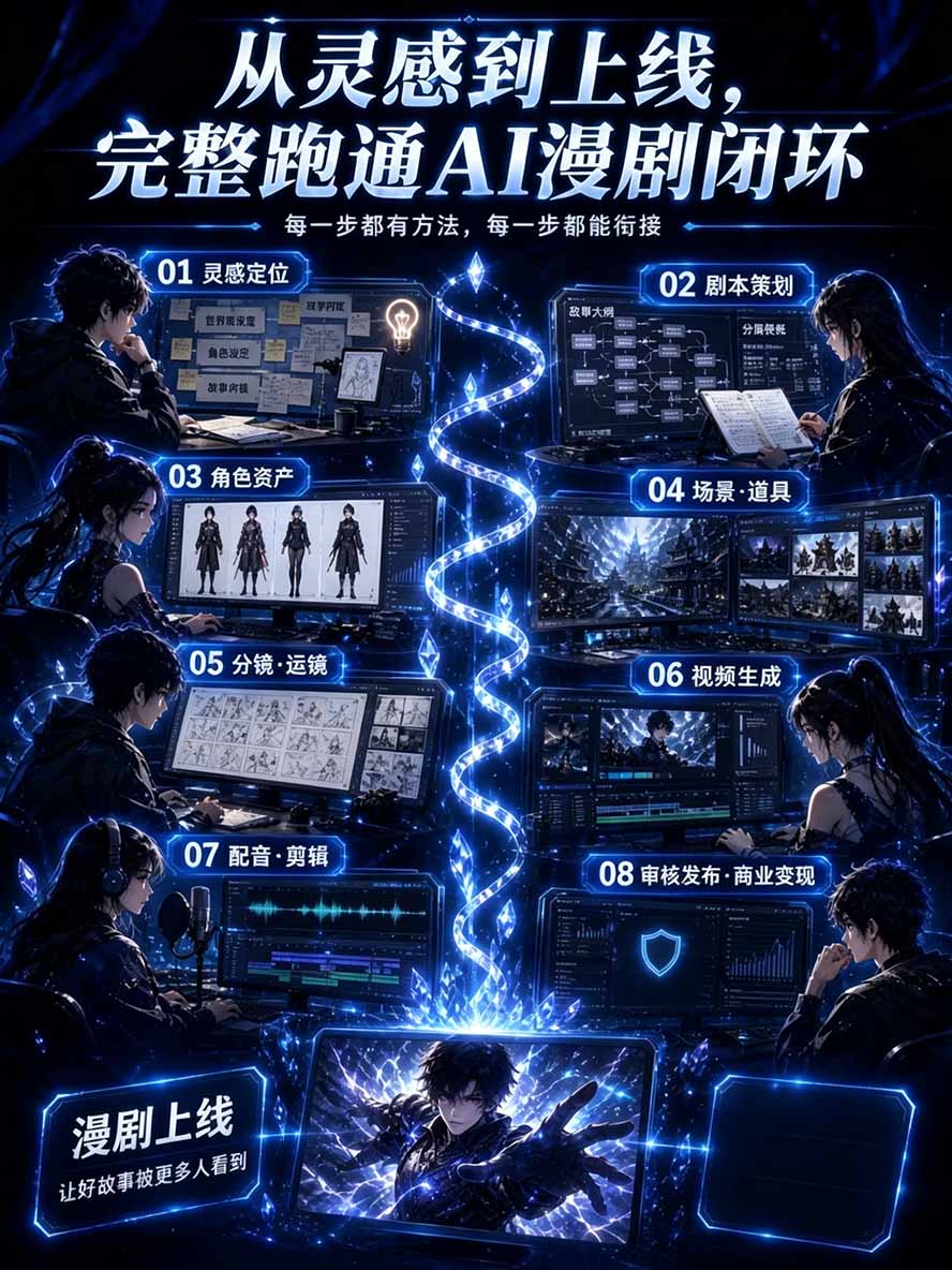 图片[2]-【无水印】2026AI漫剧创作与商业变现掘金营：打通选题→AI编剧→角色场景→自动分镜→视频生成→剪辑发布→运营变现-网创之家