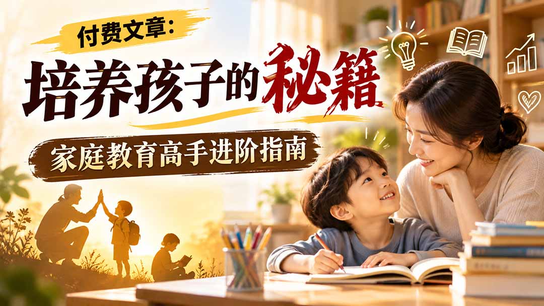 付费文章：培养孩子的秘籍，家庭教育高手进阶指南-网创之家