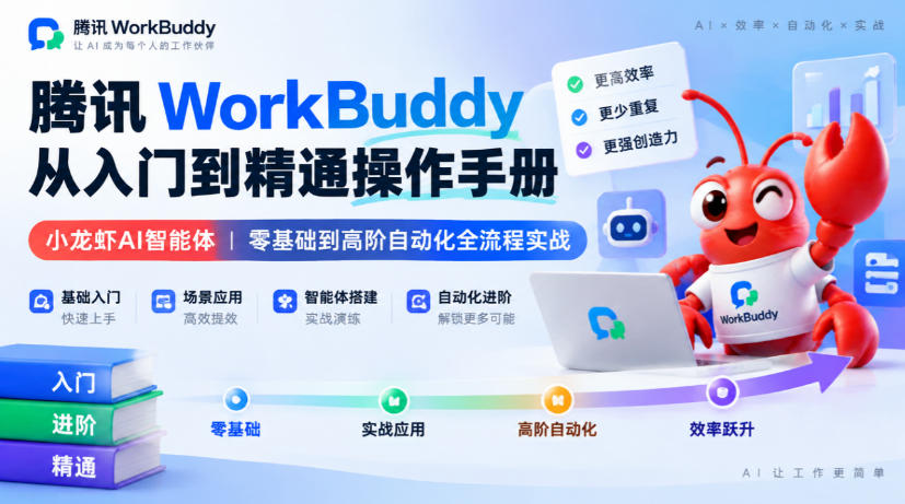 腾讯WorkBuddy从入门到精通操作手册｜小龙虾AI智能体，零基础到高阶自动化全流程实战【文档】-网创之家