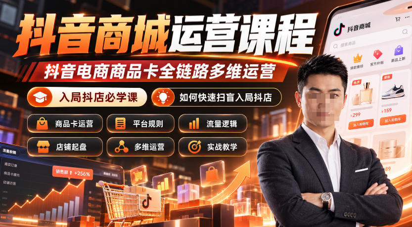 抖音商城运营课程，抖音电商商品卡全链路多维运营，入局抖店必学课， 如何快速扫盲入局抖店(更新1017)-网创之家
