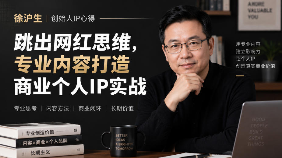 徐沪生创始人IP心得｜跳出网红思维，专业内容打造商业个人IP实战【文档】-网创之家