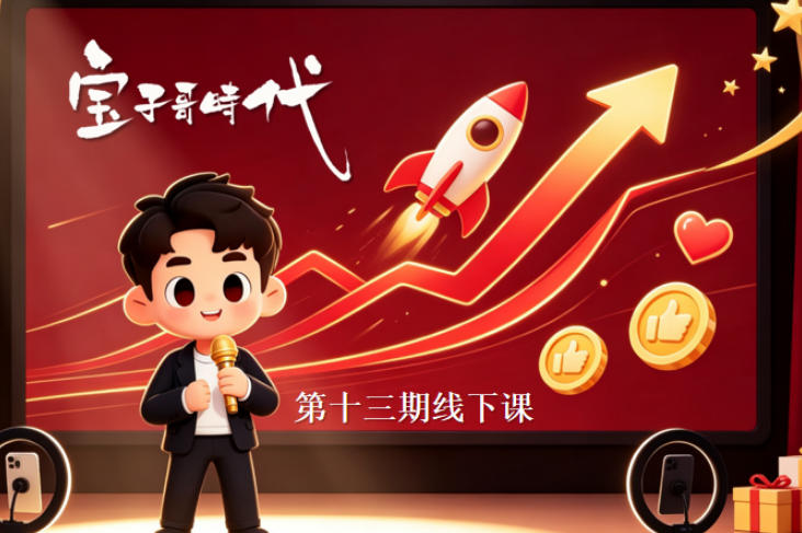 宝子哥抖音直播第13期VIP线下课9月5-6日，26年最值得看的直播课程，快速突破直播间流量瓶颈，打造高效起号闭环-网创之家