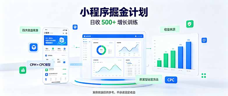 一部手机日入500+，微信小程序掘金计划，四种收入来源，长期稳定可靠-网创之家