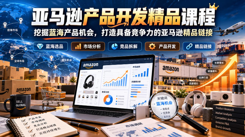 亚马逊产品开发精品课程，挖掘蓝海产品机会，打造具备竞争力的亚马逊精品链接-网创之家
