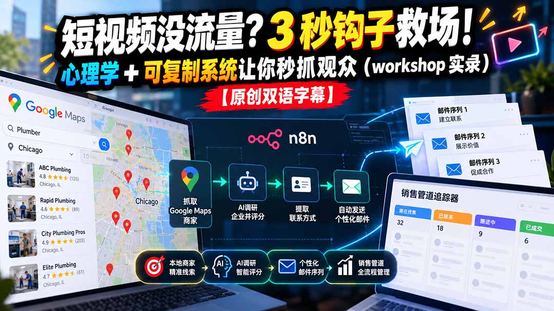 短视频没流量？3 秒钩子救场！心理学 + 可复制系统让你秒抓观众(workshop 实录-网创之家