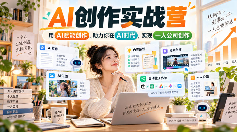AI创作实战营，用AI赋能创作，助力你在AI时代，实现一人公司创作(更新)-网创之家
