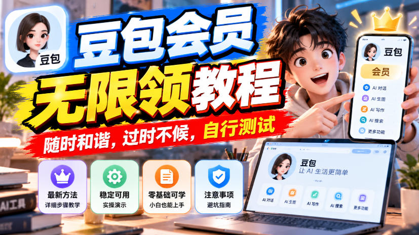 豆包会员无限领教程，随时和谐，过时不候，自行测试-网创之家