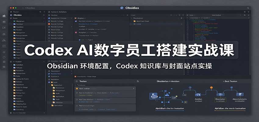 Codex AI数字员工搭建实战课：Obsidian 环境配置，Codex 知识库与封面站点实操-网创之家