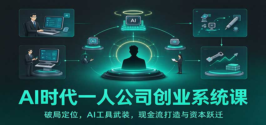 AI时代一人公司创业系统课：破局定位，AI工具武装，现金流打造与资本跃迁-网创之家