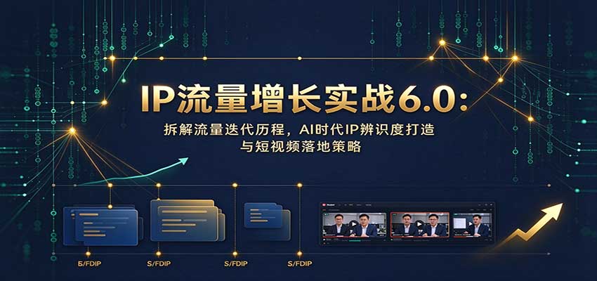 IP流量增长实战6.0：拆解流量迭代历程，AI时代IP辨识度打造与短视频落地策略-网创之家