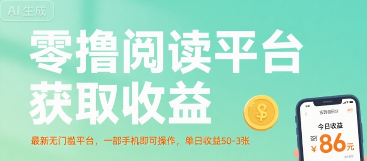 零撸阅读平台获取收益，最新无门槛平台，一部手机即可操作，单日收益50-3张【揭秘】-网创之家