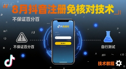 8月抖音注册免核对技术，不保证百分百，自测-网创之家