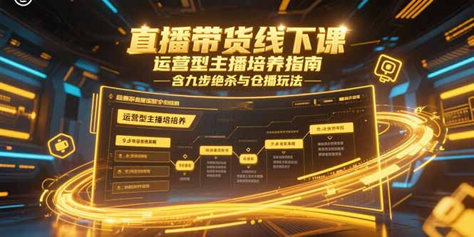 直播带货线下课，运营型主播培养指南，含九步绝杀与仓播玩法-网创之家