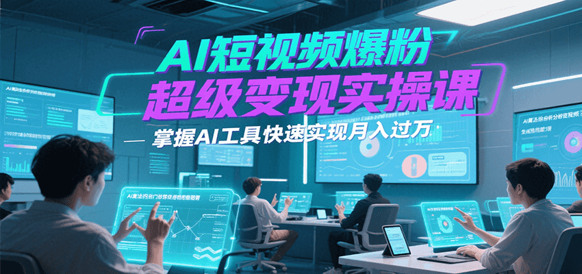 AI短视频爆粉超级变现实操课，掌握AI工具快速实现月入过万-网创之家