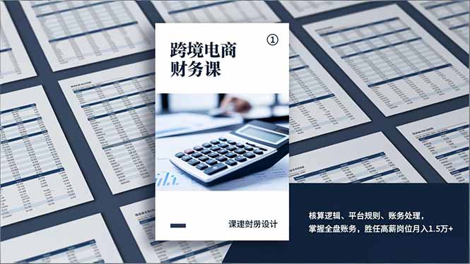 跨境电商财务课，核算逻辑、平台规则、账务处理，掌握全盘账务，胜任高薪岗位月入1.5万+-网创之家