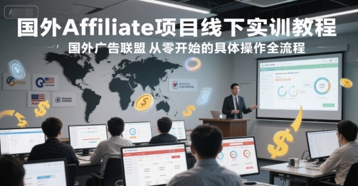 国外Affiliate项目线下实训教程，国外广告联盟从零开始的具体操作全流程-网创之家