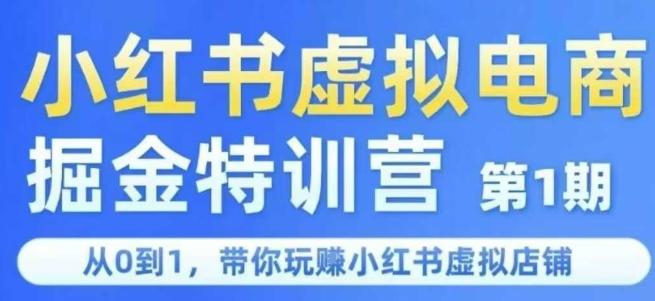 小红书虚拟电商掘金特训营第1期，从0到1，带你玩转小红书虚拟店铺-网创之家