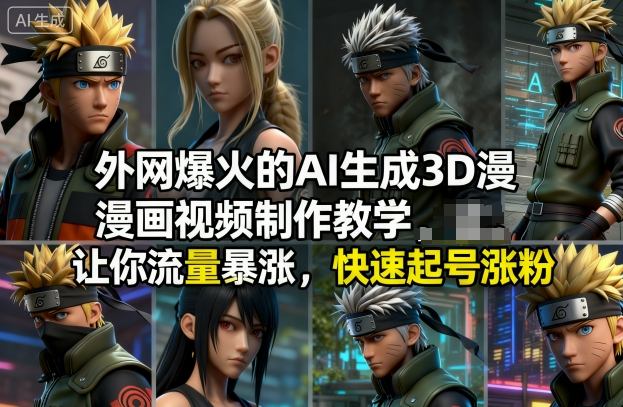 外网爆火的AI生成3D漫画视频制作教学，让你流量暴涨，快速起号涨粉！-网创之家