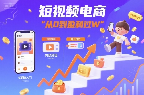 短视频电商：短视频变现从0到盈利过W-网创之家