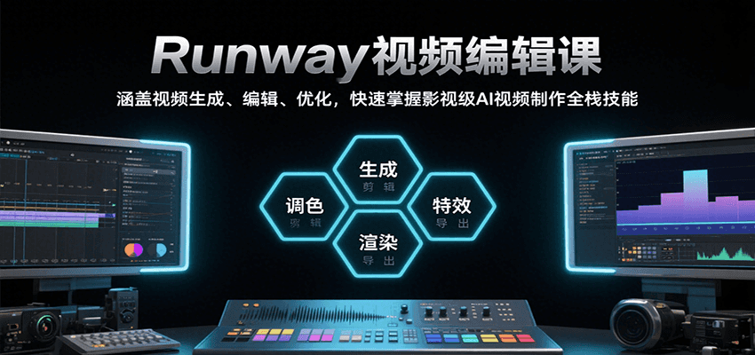 Runway视频编辑课，涵盖视频生成、编辑、优化，快速掌握影视级AI视频制作全栈技能-网创之家