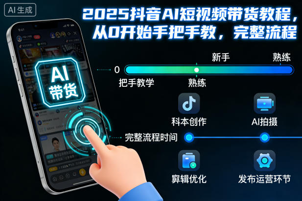 2025抖音AI短视频带货教程，从0开始手把手教，完整流程-网创之家