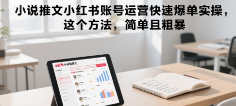 小说推文小红书账号运营快速爆单实操，这个方法，简单且粗暴-网创之家