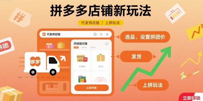 拼多多店铺新玩法，代发供应链上拼玩法-网创之家