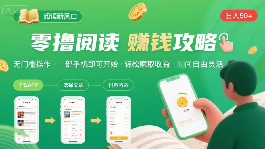 零撸阅读新风口，无门槛轻松挣，一部手机，日入 50-3张【揭秘】-网创之家
