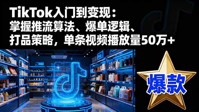 TikTok入门到变现：掌握推流算法、爆单逻辑、打品策略，单条视频播放量50w-网创之家
