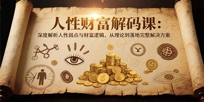人性财富解码课6.0:深度解析人性弱点与财富逻辑,理论到落地完整解决方案-网创之家
