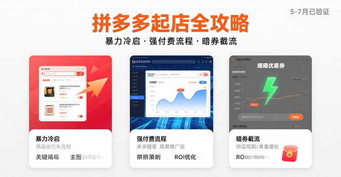 拼多多起店全攻略，暴力冷启，强付费流程，暗券截流，5-7月已验证的方法-网创之家