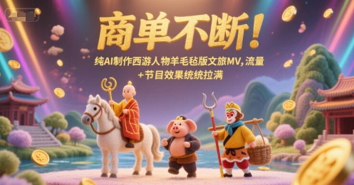 商单不断！纯AI制作西游人物羊毛毡版文旅MV，流量+节目效果统统拉满-网创之家
