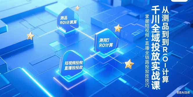 千川全域投放实战课，从测品到ROI计算，掌握短视频+直播全链路投放技巧-网创之家