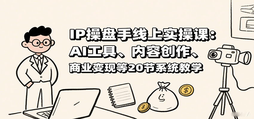 IP操盘手线上实操课：AI工具、内容创作、商业变现等20节系统教学-网创之家