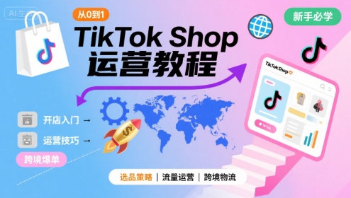 TikTok Shop从0到1运营教程，TikTok跨境电商新手必学课程-网创之家