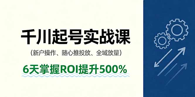 抖音千川起号实战课，新户操作,随心推投放,全域放量，6天掌握ROI提升500%-网创之家