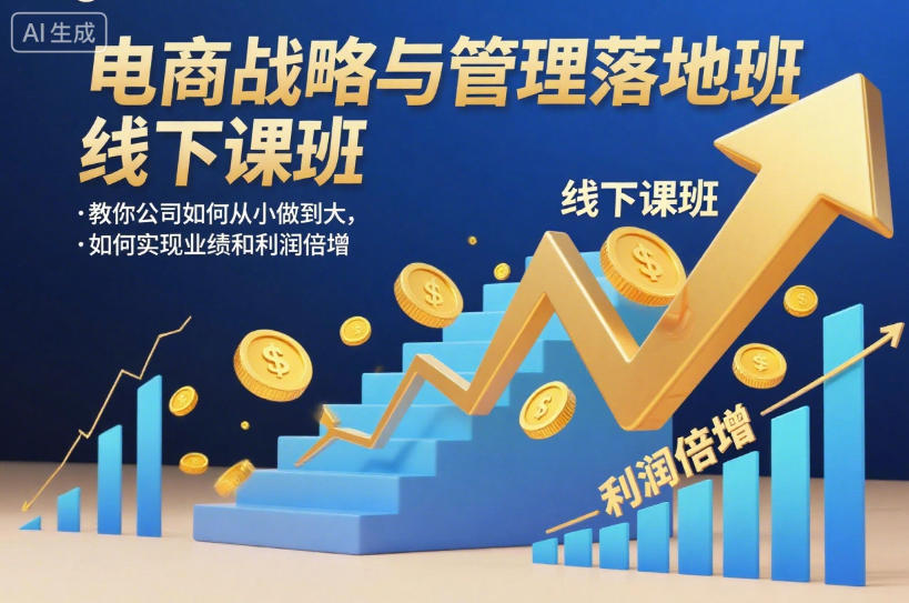 电商战略与管理落地班线下课，教你公司如何从小做到大，如何实现业绩和利润倍增【录音】-网创之家