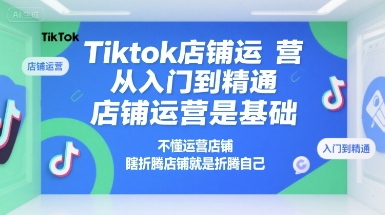 Tiktok店铺运营从入门到精通，店铺运营是基础，不懂运营店铺，瞎折腾店铺就是折腾自己-网创之家
