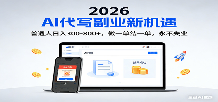 2026 副业首选！AI 代写日入 300-800，普通人0门槛，做一单结一单！-网创之家