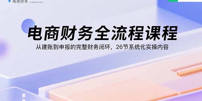 电商财务全流程课程：从建账到申报的完整财务闭环，26节系统化实操内容-网创之家