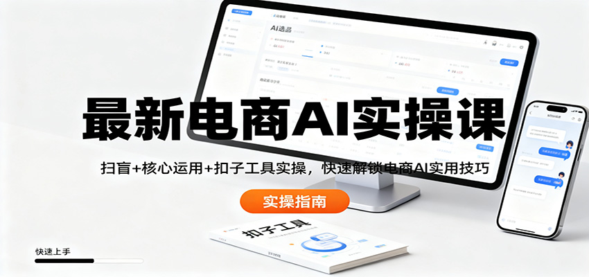 最新电商AI实操课：扫盲+核心运用+扣子工具实操，快速解锁电商AI实用技巧-网创之家