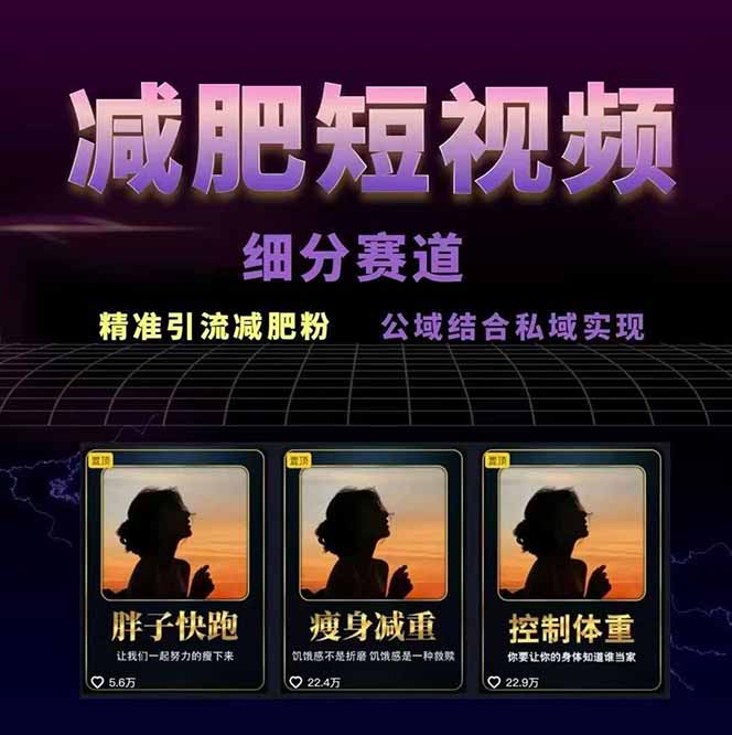 图片[1]-减肥短视频赛道运营课：素材准备-视频制作-引流变现全流程 (附素材-网创之家