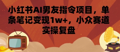小红书AI男友指令项目，单条笔记变现1w+，小众赛道实操复盘-网创之家