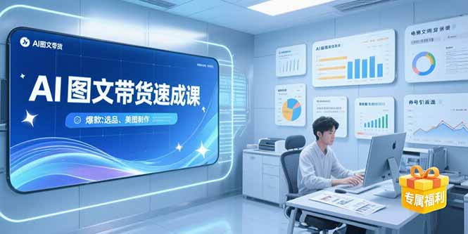 AI图文带货速成课，养号引流秘籍，爆款选品策略，美图制作全流程-网创之家